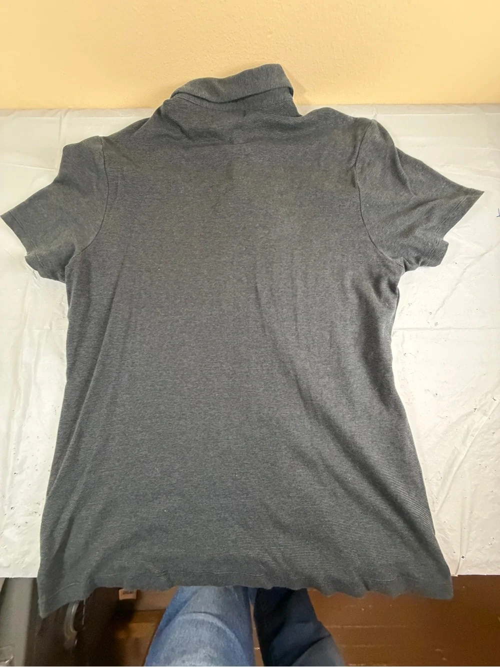 Banana Republic Men's Charcoal Microstripe Polo